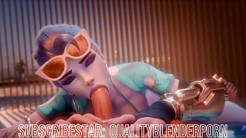 Overwatch slut sucks cock and swallows