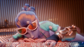 Overwatch slut sucks cock and swallows