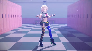 Blonde vtuber girl undress mmd by hisapi