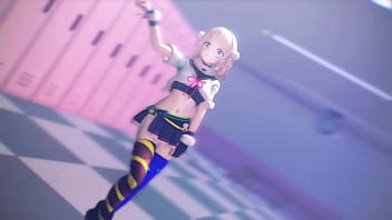 Blonde vtuber girl undress mmd by hisapi