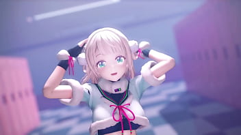 Blonde vtuber girl undress mmd by hisapi