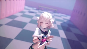 Blonde vtuber girl undress mmd by hisapi