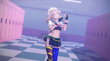 Blonde vtuber girl undress mmd by hisapi