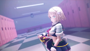 Blonde vtuber girl undress mmd by hisapi