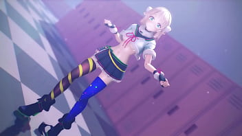 Blonde vtuber girl undress mmd by hisapi