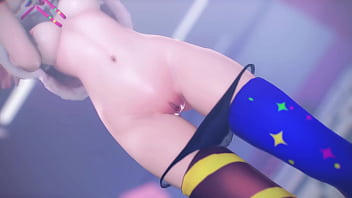 Blonde vtuber girl undress mmd by hisapi