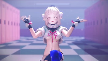 Blonde vtuber girl undress mmd by hisapi