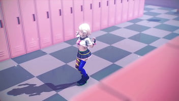 Blonde vtuber girl undress mmd by hisapi