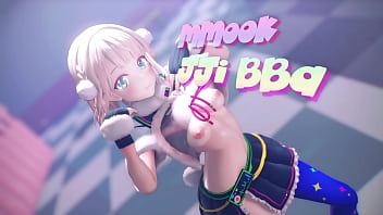Blonde vtuber girl undress mmd by hisapi