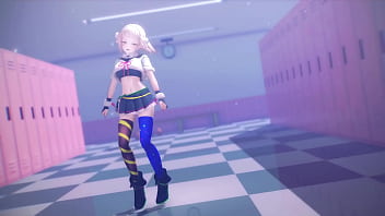Blonde vtuber girl undress mmd by hisapi