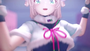 Blonde vtuber girl undress mmd by hisapi