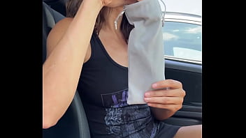 I fuck my ass with a dildo in my car in a parking