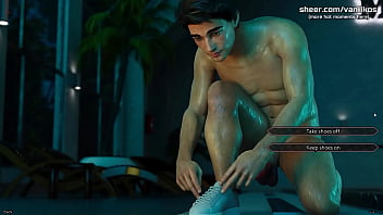 Freshwomen busty young babe with a big ass rides a big cock by the pool and swallows cum 3d animated porn game part #4