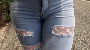 Drinking pee and wetting jeans twice