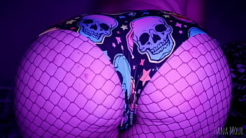 Cute young slut in fishnet tights teases and shows herself she wants you to fuck her tight pussy hana mour