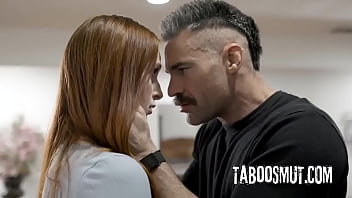 Widowed man fucks his stepson's redhead girlfriend