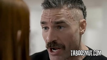 Widowed man fucks his stepson's redhead girlfriend