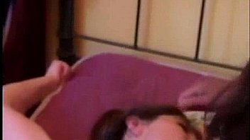 Two dudes fucking two sluts on 1 bed with 1 camera