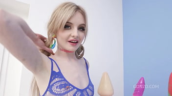 Baby kxtten returns to the studio for a triple penetration trashing Baby kxtten returns to the studio for a triple penetration trashing