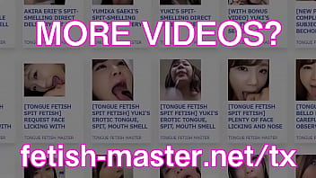 Japanese asian tongue spit fetish
