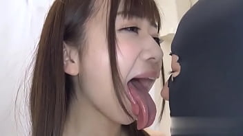 Japanese asian tongue spit fetish