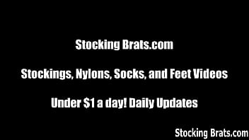 Sexy stockings and lesbian foot fetish porn