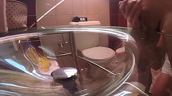 I give him hand job from behind compilation of view from two cameras