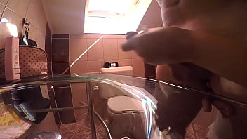 I give him hand job from behind compilation of view from two cameras