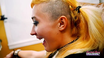 Petite jackie and busty trinity share a cock to suck and ride to eat cum