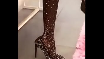 Sexy girl puts on sexy stockings