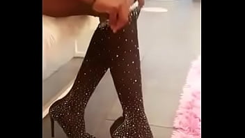 Sexy girl puts on sexy stockings