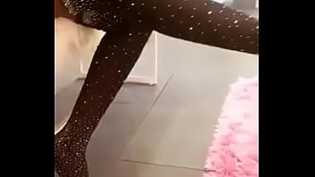 Sexy girl puts on sexy stockings