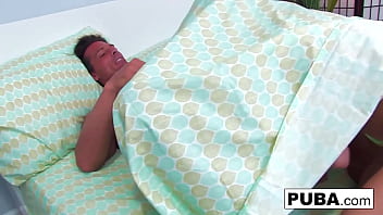 Blond babe takes nick's hard dick