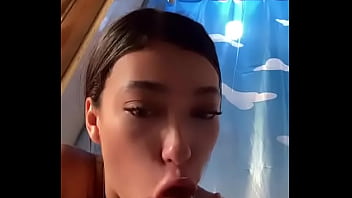 Latina teen pukes and empties her stomach