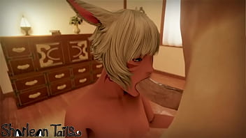 Ffxiv catgirl sucks dick and swallows cum