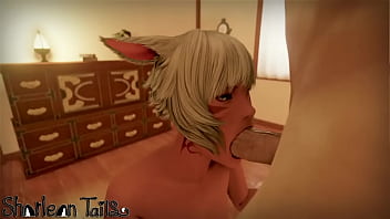 Ffxiv catgirl sucks dick and swallows cum