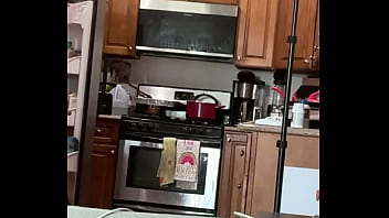 Sexy blonde wife in everyday life