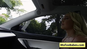 Lovely blondie teenager gives amazing wet blowjob