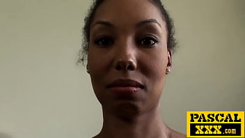 Ebony beauty rides hard and squirts wild