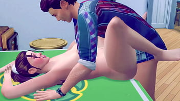 Acrobatic brunette squirts out cum does a split for backshots Acrobatic brunette squirts out cum does a split for backshots