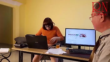 Grow like a tower giant secretary in the office the manager guy is very surprised by her height s2