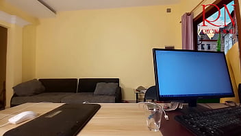 Grow like a tower giant secretary in the office the manager guy is very surprised by her height s2