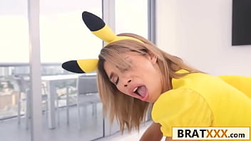 Caught and drilled deep this petite pikahoe screams pika pika