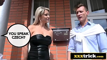 Realtor fucks busty blonde client as boyfriend checks out real estate