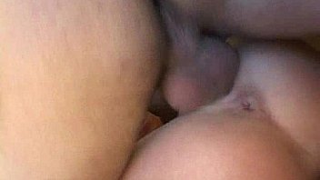 Brunette chick working two hard cocks