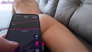 Hot milf squirts during blowjob with two remote controled toys inside her pussy