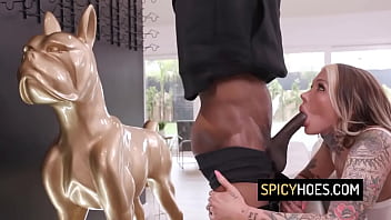 Big tits babe enjoys getting fucked rough in a threesome