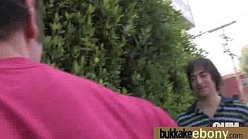 Naughty black wife gang banged by white friends 7