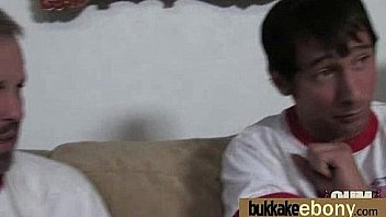 Naughty black wife gang banged by white friends 7