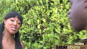 Naughty black wife gang banged by white friends 7